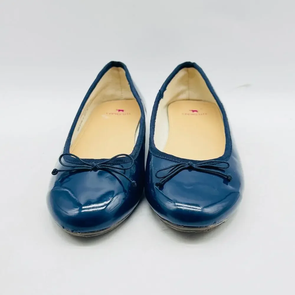 Crewcuts Shoes Girls 5Y Blue Patent Leather Ballet Flats Slip On Casual Dress